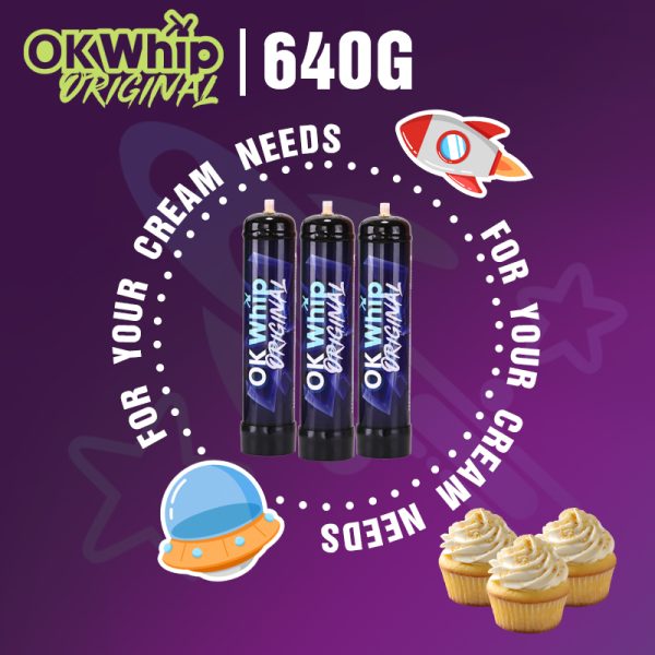 0.95L Whipped Cream Chargers Nitrous Oxide N2O 640G OKwhip